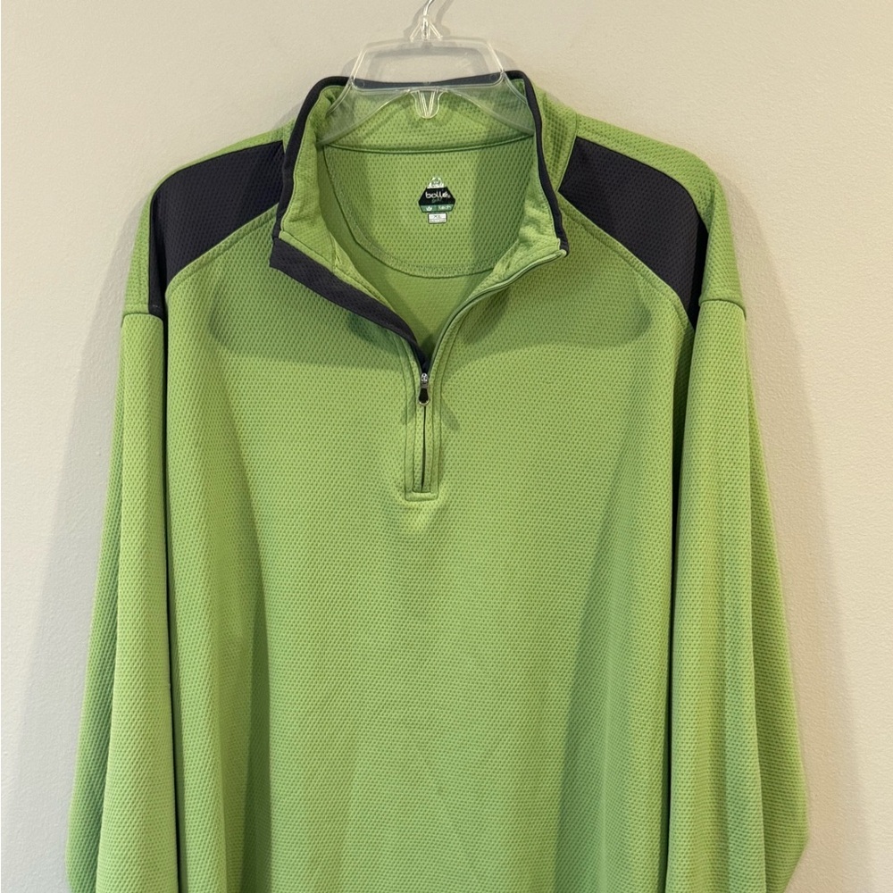 Bolle Golf 1/4 Zip Pullover Mens XL Green Quarter Zip Long Sleeve Tech Stretch